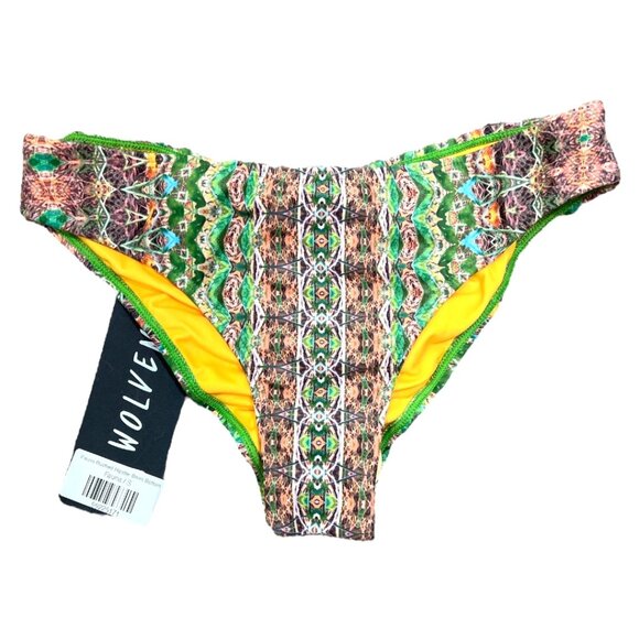 Wolven Fauna Ruched Hipster Bikini Bottom Small New - Picture 1 of 3